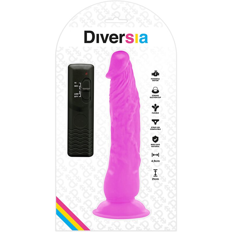 DIVERSIA - DILDO VIBRANT FLEXIBLE VIOLET 21 CM -O- 4.9 CM – Image 7