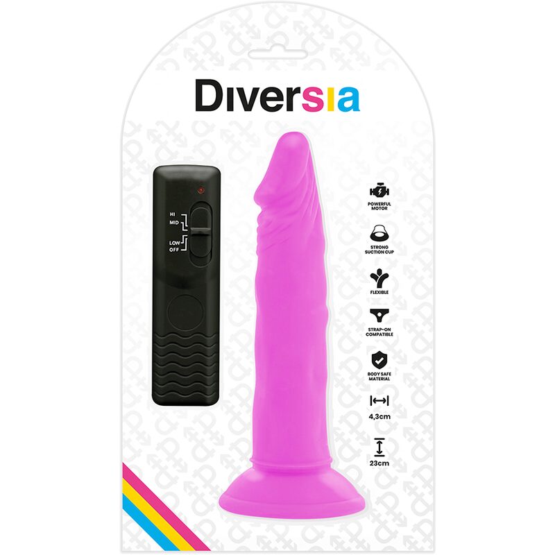 DIVERSIA - DILDO VIBRANT FLEXIBLE VIOLET 23 CM -O- 4.3 CM – Image 6