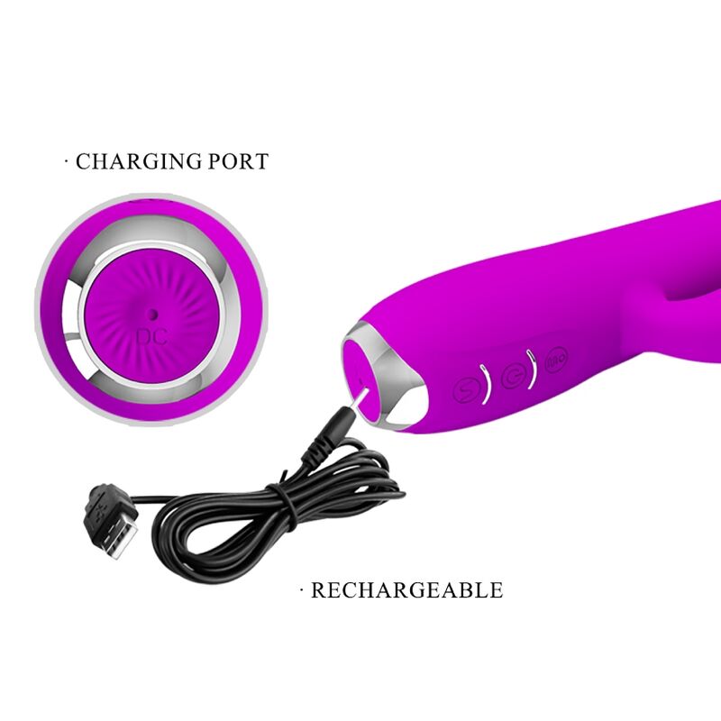 PRETTY LOVE - VIBRATEUR LAPIN RECHARGEABLE GLORIA IMPERMÉABLE VIOLET – Image 8