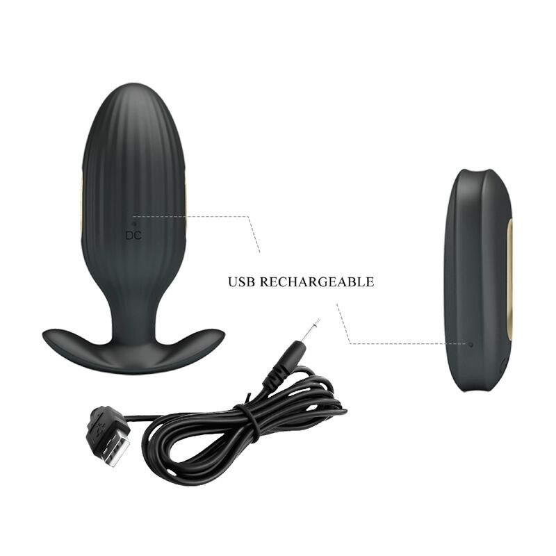 PRETTY LOVE - VIBRATEUR ANAL RECHARGEABLE KELLY PLUG NOIR – Image 8