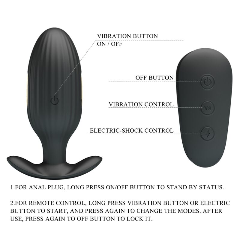 PRETTY LOVE - VIBRATEUR ANAL RECHARGEABLE KELLY PLUG NOIR – Image 7