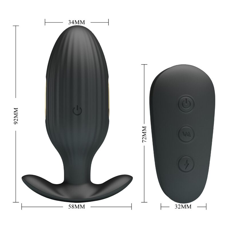 PRETTY LOVE - VIBRATEUR ANAL RECHARGEABLE KELLY PLUG NOIR – Image 6
