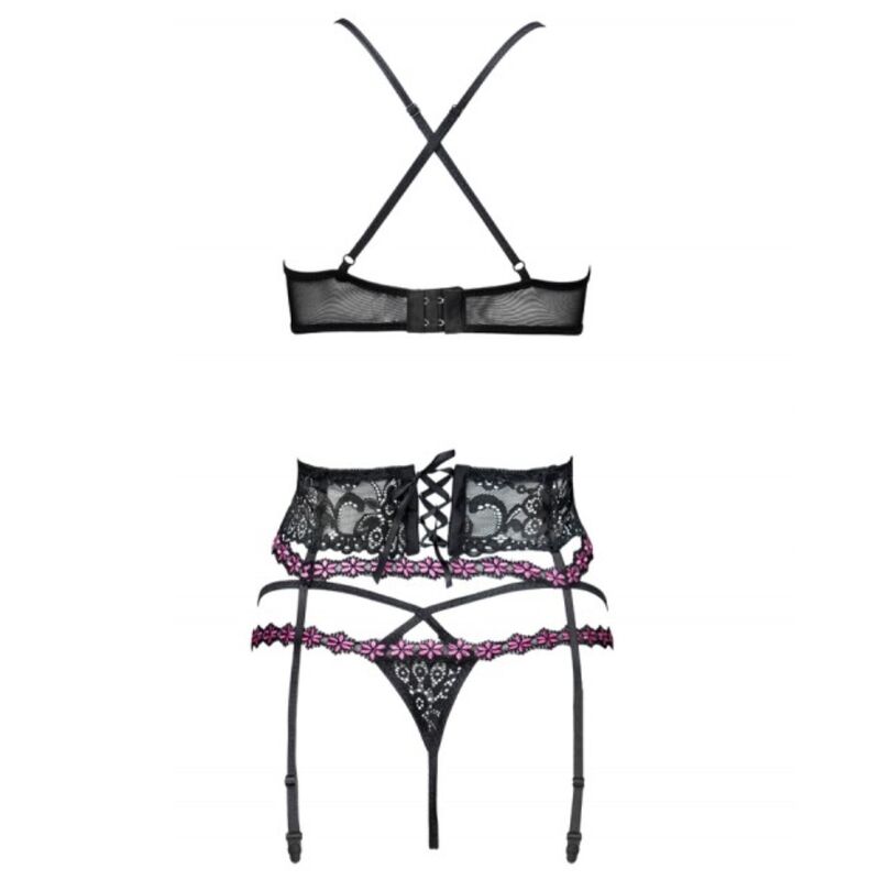 LIVCO CORSETTI FASHION - SNEHANA LC 90443 SUJETADOR + LIGUERO + PANTY NEGRO – Image 2