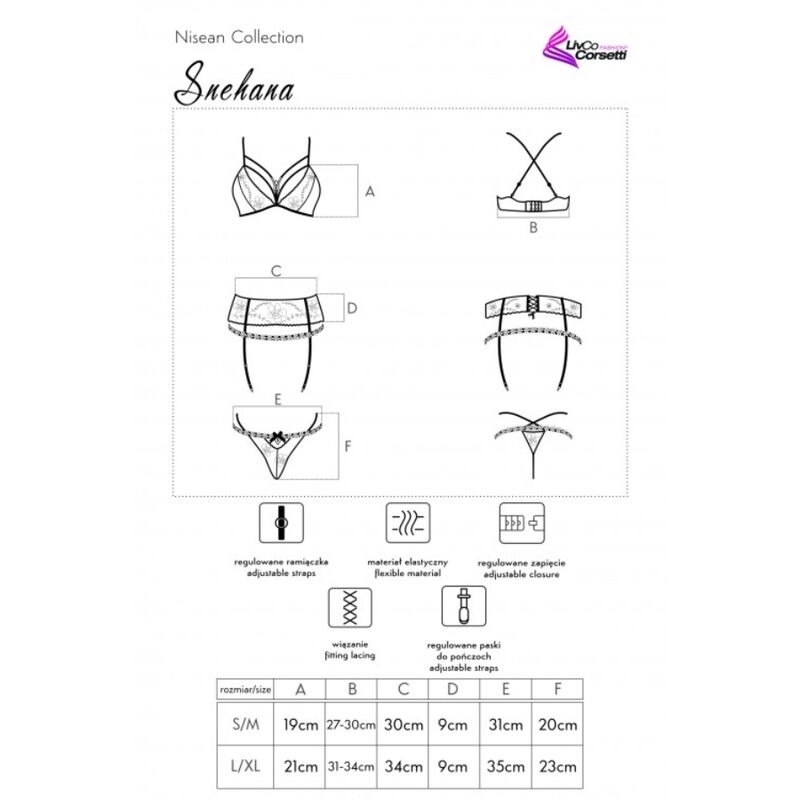 LIVCO CORSETTI FASHION - SNEHANA LC 90443 SUJETADOR + LIGUERO + PANTY NEGRO – Image 5