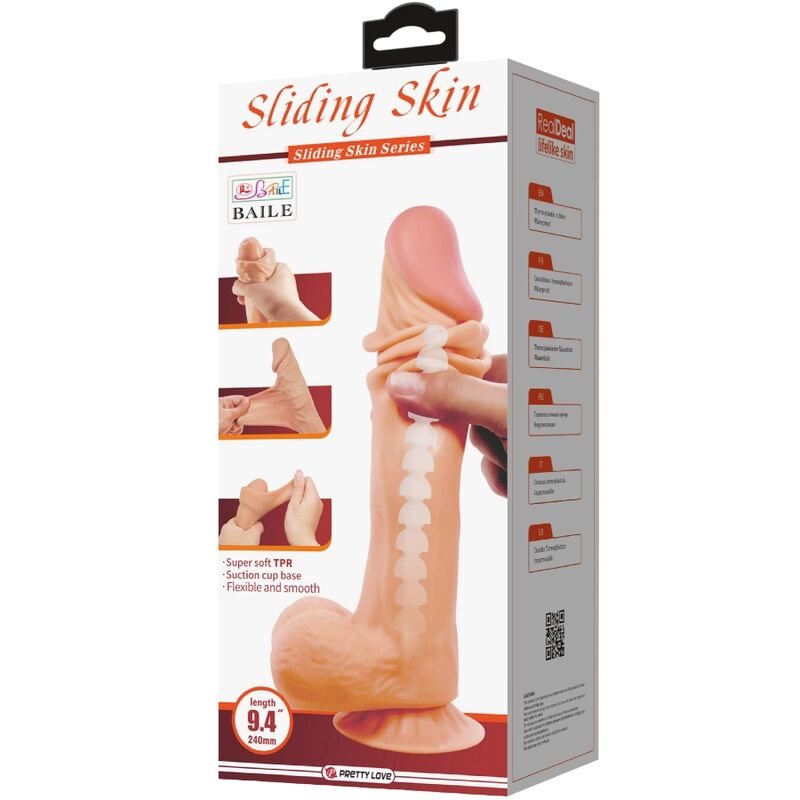 PRETTY LOVE - SÉRIE SLIDING SKIN GODE RÉALISTE AVEC VENTOUSE SLIDING SKIN 24 CM – Image 3
