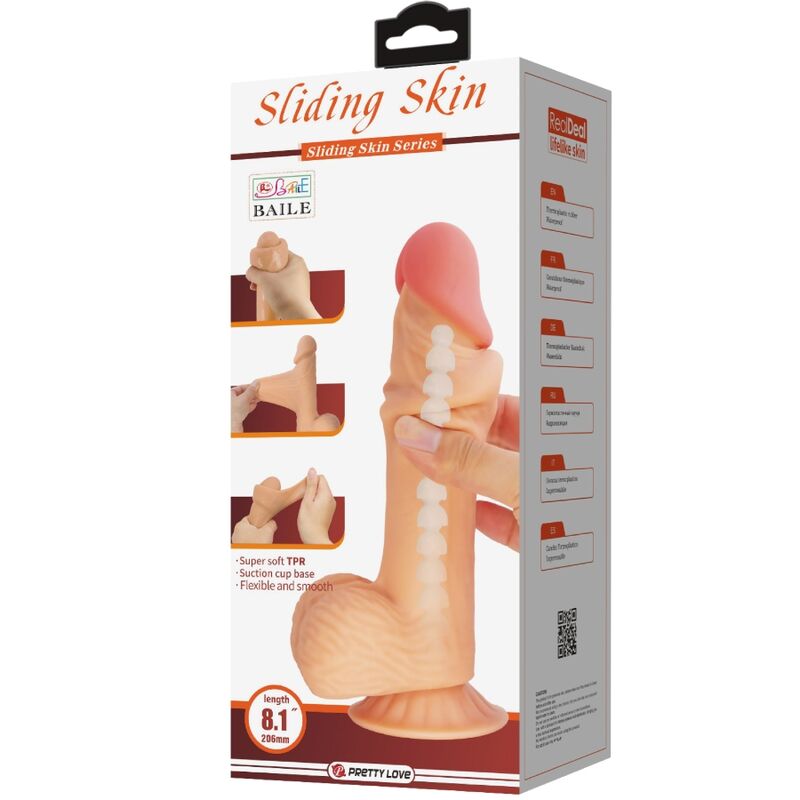 PRETTY LOVE - SÉRIE SLIDING SKIN GODE RÉALISTE AVEC VENTOUSE SLIDING SKIN 20,6 CM – Image 4