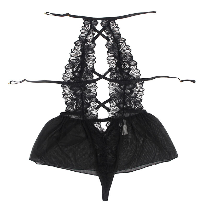 SUBBLIME - TEDDY CUELLO HALTER ESPALDA DESCUBIERTA ENCAJE NEGRO S/M – Image 8
