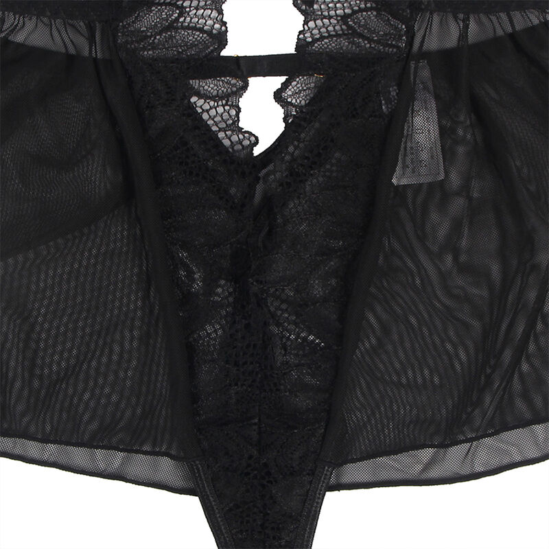 SUBBLIME - TEDDY CUELLO HALTER ESPALDA DESCUBIERTA ENCAJE NEGRO S/M – Image 7
