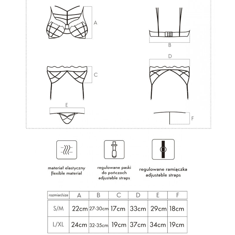 LIVCO CORSETTI FASHION - SOLEDAD LC 20217 SUJETADOR + PANTY + LIGUERO S/M – Image 4