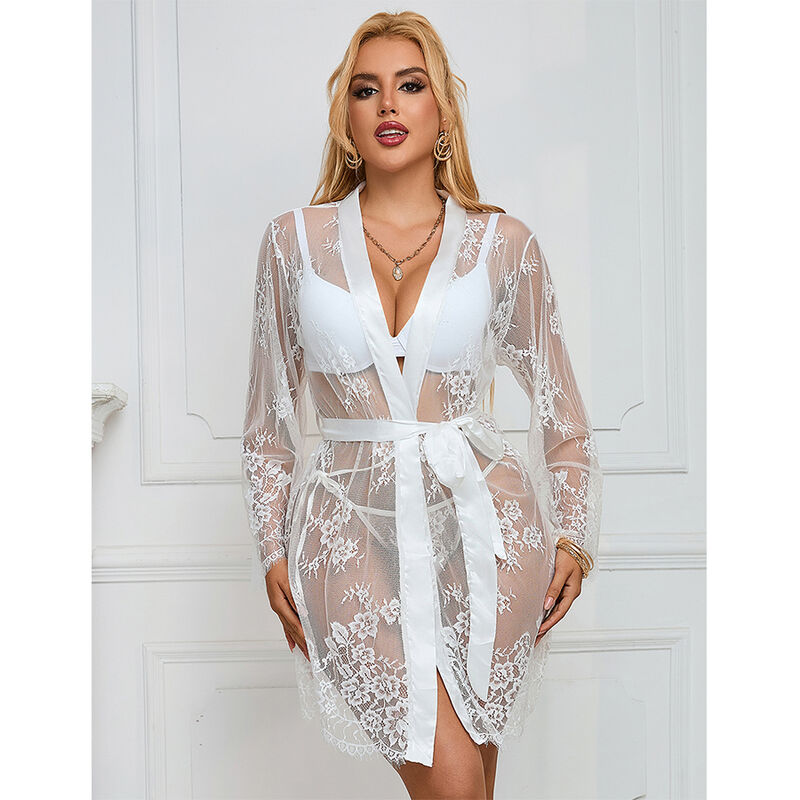 SUBBLIME - 954376 CHEMISE DE NUIT À MANCHES LONGUES À MOTIF FLORAL BLANC L/XL – Image 2