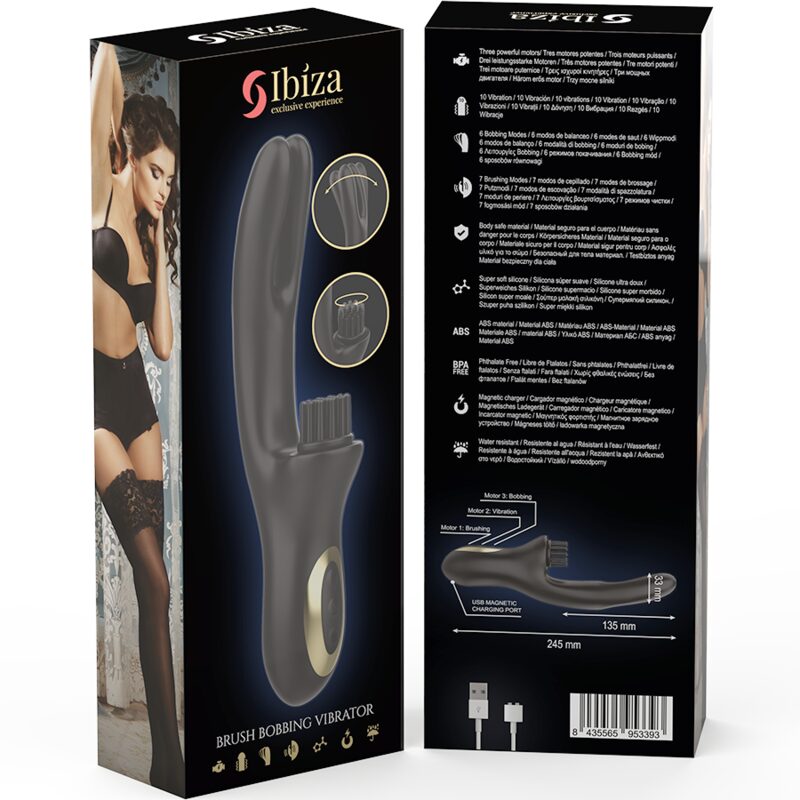 IBIZA - VIBRATEUR CLITORIALE MULTICELLULAIRE À BROSSAGE RABITT HI-TECH ET DOUBLE ONDES – Image 6