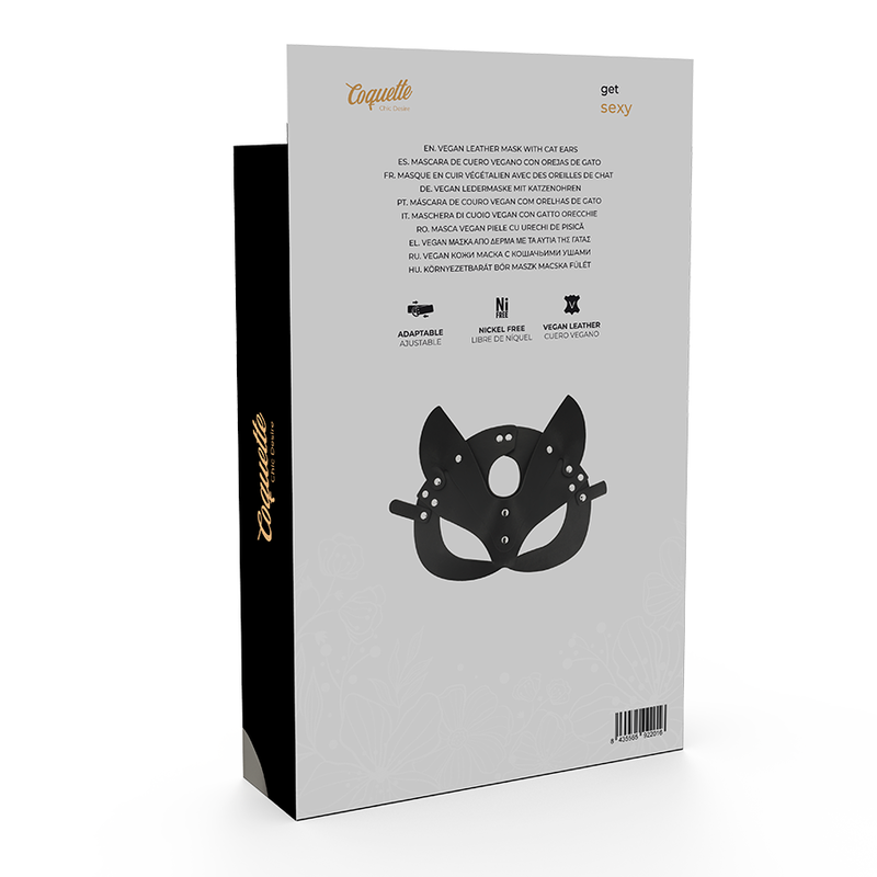 COQUETTE CHIC DESIRE - MASQUE EN CUIR VEGAN AVEC OREILLES DE CHAT – Image 3
