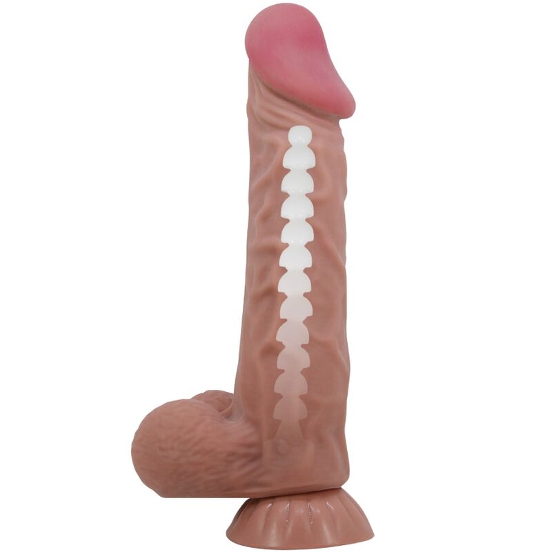 PRETTY LOVE - SÉRIE SLIDING SKIN GODE RÉALISTE AVEC VENTOUSE SLIDING SKIN MARRON 24 CM – Image 6