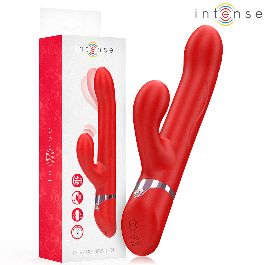 INTENSE - LELE VIBRATEUR MULTIFONCTION ROTATIF  OSCILLANT  STIMULANT ROUGE