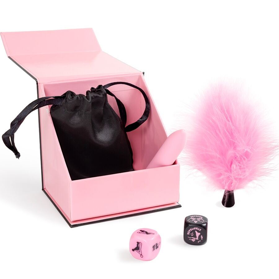 SECRET PLAY - COFFRET DE PLAISIRS POUR COUPLES : DÉS + BALLE VIBRANTE + STYLO À PLUME – Image 3